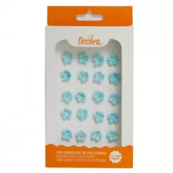 Cukrové květiny 30 ks malé světle modré