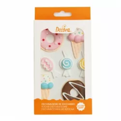 Cukrová dekorácia na tortu sladkosti 7 ks