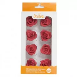 Cukrové ruže červené 8 ks