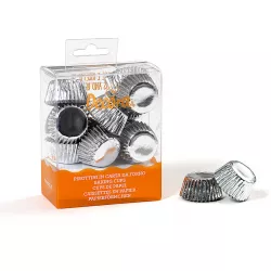 Štítky na bonbóny strieborné 27x17 mm