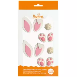 Cukrové zdobenie na dort uchá a labky