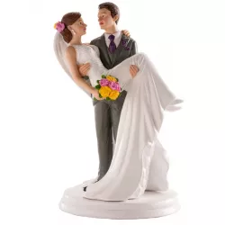 Svadobná figurka na tortu 20 cm žena v náručí muža