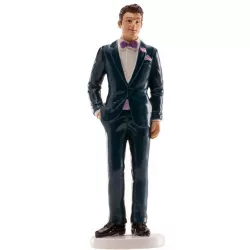 Svatebná figurka na dort 16 cm samostatný mládenec