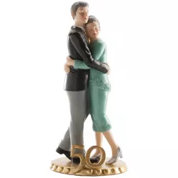 Svadobná figurka na tortu 50 rokov spolu zlatá svadba