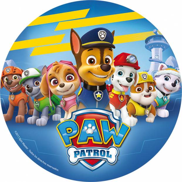 Jedlý papier Paw patrol - Labková patrola všetci priatelia 20 cm