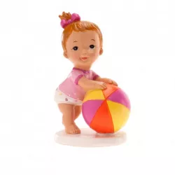 Figúrka na tortu dievčatko s loptičkou 10x7 cm