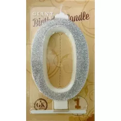 Sviečka veľká strieborná číslo 0 6421