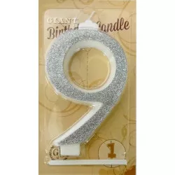 Veľká strieborná sviečka číslo 9 6430