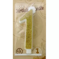 Sviečka veľká zlatá číslo 1 6432