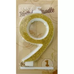 Sviečka veľká zlatá číslo 9 6440