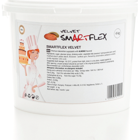 Smartflex Velvet Mandle 4 kg (Poťahovacia a modelovacia hmota na tortu) 0042 dortis