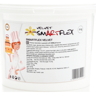 Smartflex Velvet Vanilka 4 kg (Poťahovacia a modelovacia hmota na tortu) 0043 dortis