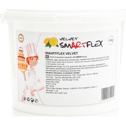 Smartflex Velvet Citrón 4 kg (Poťahovacia a modelovacia hmota na torty) 0416 dortis