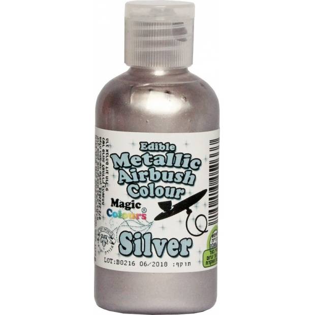 Airbrush farba perleťová Magic Colours (55 ml) Silver ABMSLV dortis