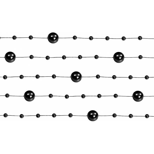 Perlová girlanda čierna 130 cm (5 ks) GP12 dortis