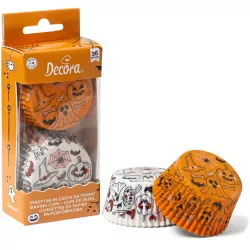 Košíčky na muffiny Halloween tekvica a duchovia 36 ks 5x3 cm