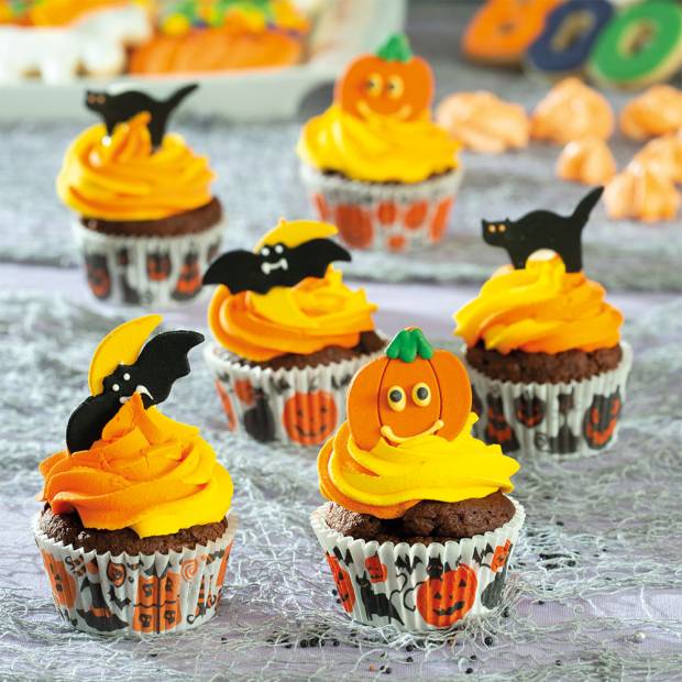 Košíček na muffiny Halloween tekvica a netopiere 36 ks 5 x 3 cm