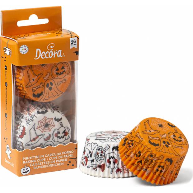 Košíček na muffiny Halloween tekvica a duchovia 36 ks 5 x 3 cm