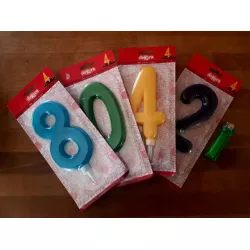 Sviečka na tortu 15 cm číslo 1 červená