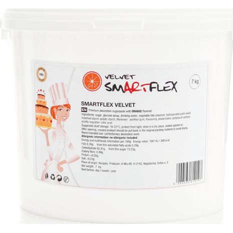 Smartflex Velvet Pomaranč 7 kg (Poťahovacia a modelovacia hmota na tortu) 0053 dortis