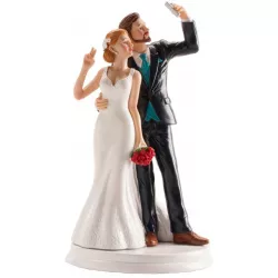 Svadobná figúrka na tortu 20 cm SELFIE