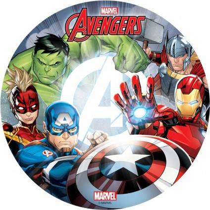 Jedlý papier na tortu Avengers - Marvel 20 cm