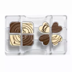 Forma na čokoládu srdce a štvorca 20x12x2,2 cm