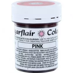 Farba na čokoládu na báze kakaového masla Sugarflair Pink (35 g) C301 torta/muffína