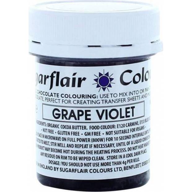 Farba do čokolády na báze kakaového masla Sugarflair Grape Violet (35 g) C311 dortis