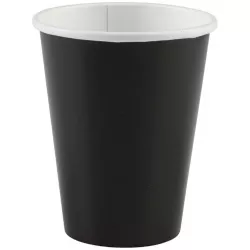 Papierové poháre 8 ks, čierne, 266 ml