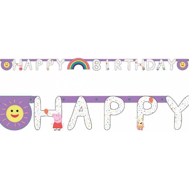 Girlanda happy birthday prasiatko Peppa