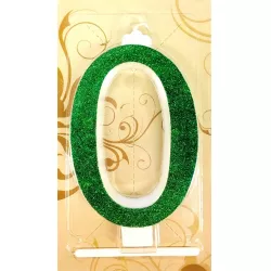 Sviečka veľká zelená číslo 0 6518