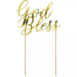 PartyDeco zapichovacia papierová dekorácia na tortu God Bless KPT43-019M tortis