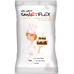 Smartflex Velvet Biela čokoláda 1 kg v sáčku (potahovacia a modelovacia hmota na dorty) 0114 dortis