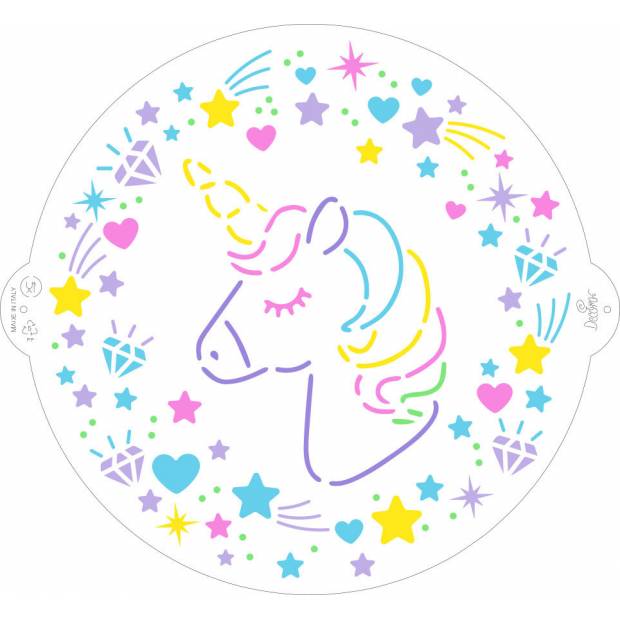 Stencil šablóna na tortu jednorožec Unicorn 25 cm