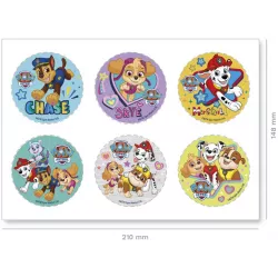 6 ks dekorácií na cupcake Paw Patrol 5,8 cm