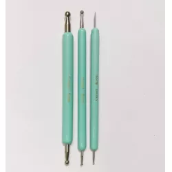 Obojstranné kovové kolíky guličkové zelené 3 ks