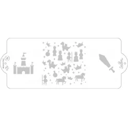 Stencil šablóna na tortu 10x25 cm rytier