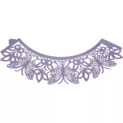 Ozdobný límec na cupcakes 12 ks motýľ fialový