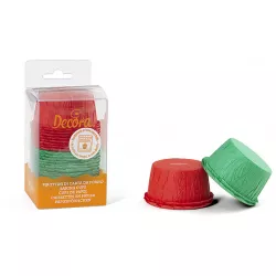 Muffinové košíčky zelené a červené celkem 25 ks