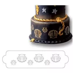 Stencil 34x9 cm mušle