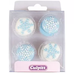 Cukrové zdobenie snehové vločky 12 ks