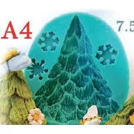 Silikónová forma stromček a vločky, 5 × 6,5 cm