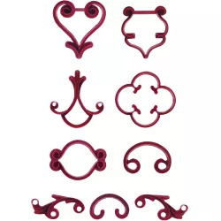 Naznačovač 9 ks ornamentov