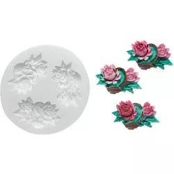 Silikónová formička ruža v košíku 35x35mm