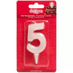 Sviečka na tortu číslo 5 svietiaca v tme 6 cm