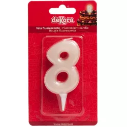 Sviečka na tortu číslo 8 svietiaca v tme 6 cm