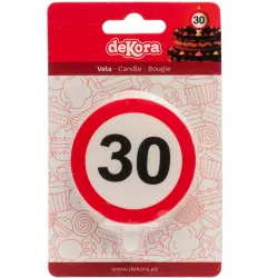 Sviečka na dort 6,3 cm dopravná značka číslo 30