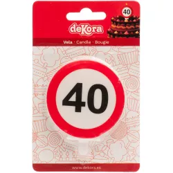 Sviečka na tortu 6,3 cm dopravná značka číslo 40