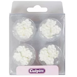 Cukrová dekorácia - Biele mini kvety - 48ks